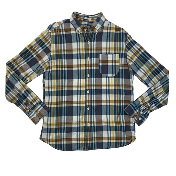 J Crew Shirt Mens M Medium Slim Fit Multi Plaid Woven Button Down Long Sleeve - Picture 1 of 9